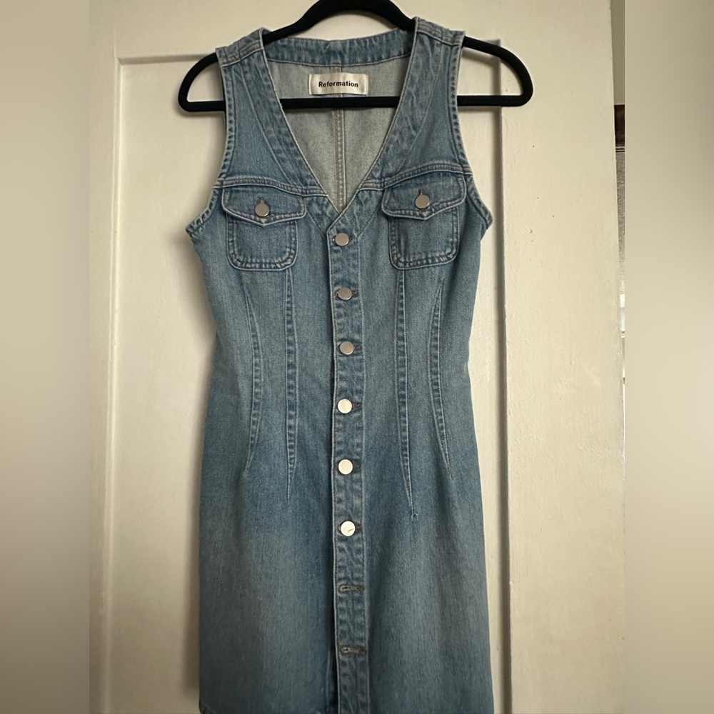 Reformation midi Denim dress